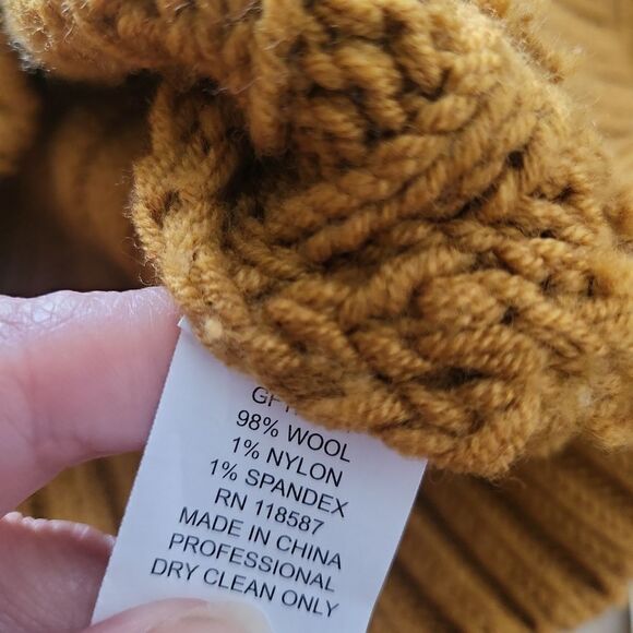 Jason Wu GREY super soft mustard yellow v neck sweater - Picture 8 of 8